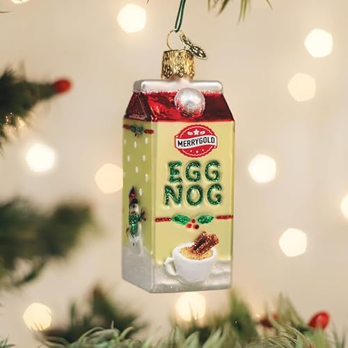 Old World Christmas Egg Nog Karton Glas Hängende Ornament