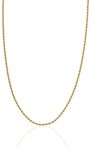 CRAFTD | Rope Chain Necklace | Gold & Silver Jewellery | Mens Jewellery | Hypoallergenic | Waterproof, Heat & Sweat Resistant