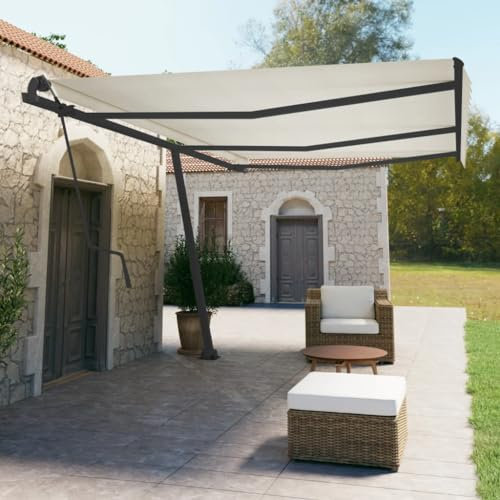 Homgoday Set Stangen für Sonnensegel, Anthrazit, 600 x 245 cm, Eisen, Sonnensegel für den Außenbereich, Markise für Privatsphäre, Vorhänge für Garten, Balkon BB