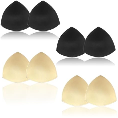 FUIPVGI 4 Paia Imbottitura Reggiseno, Inserti per Reggiseno, Reggiseni Push-up Staccabili, Coppe per Reggiseni Traspiranti Della Imbottitura per Bikini e Costumi da Bagno Donne e Ragazze (2 colori)
