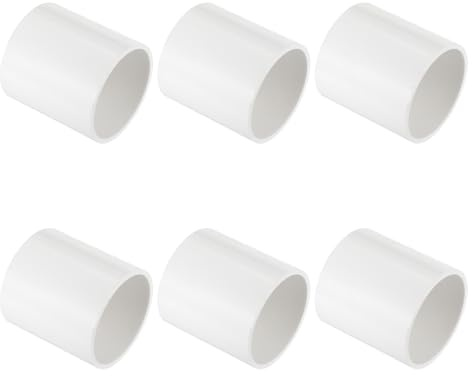 PATIKIL 2 PVC Pipe Fitting Coupling Adapter, 6 Pack Straight Pipe Slip Socket Connector for Home Industrial Sprinkler Drip Irrigation System Pipes Extension Use, White