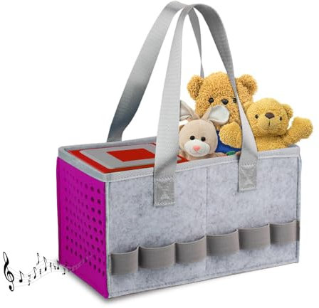 HUIBOHOU Carrying Case for Toniebox Starter Set and Accessories, Felt Organizer Bag for Toniebox Audio Player and Figurine,Travel Carrying Bag with Handle for Toniebox & Accessories. (Purple)