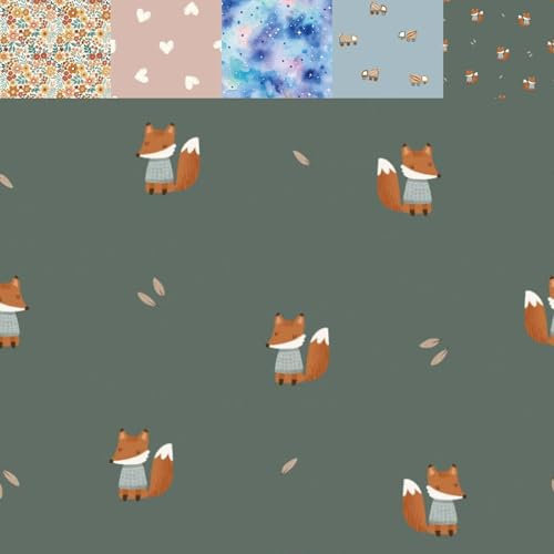 Regenstoff Meterware wasserdicht bedruckt - Funktionsstoff wasserabweisend, Outdoorstoff, Regenstoff, Stoff Matschhosen, Regenjacke *ab 50 cm, Farbe: 003 Fuchs grün