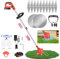Garden Strimmer Cordless Grass Trimmer Electric Telescopic Brush Cutter Lightweight with 1.5Ah Battery & 12 x Blades, 90° Head Rotation, Metal Blade Strimmer for Garden Clearing Weeds Flower Trees