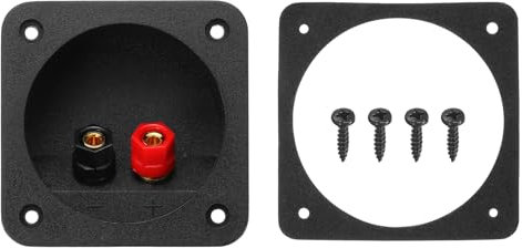 sourcing map 2.68 Inch Speaker Box Terminal Cup, 2-Way Subwoofer Plug Connector Double Binding Posts Spring Loaded Jack for Car Stereo Speaker Wire Sub Box