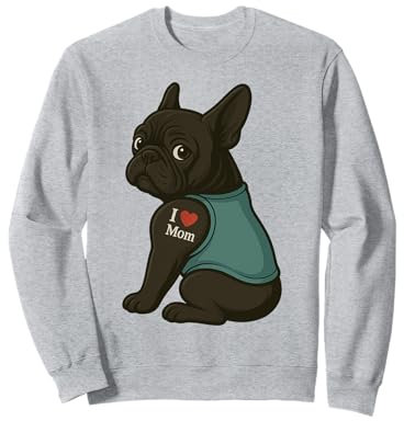 Französische Bulldog Mutter, Hundeliebhaber Frau mit Welpen Sweatshirt