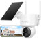 FAMVIVA 2K Solar Security Cameras Wireless Outdoor, 360°PTZ Battery Powered Cameras for Home Security, 2.4G WiFi Outdoor Camera with Color Night Vision, IP66 Waterproof, Motion Sensor Alarm, White