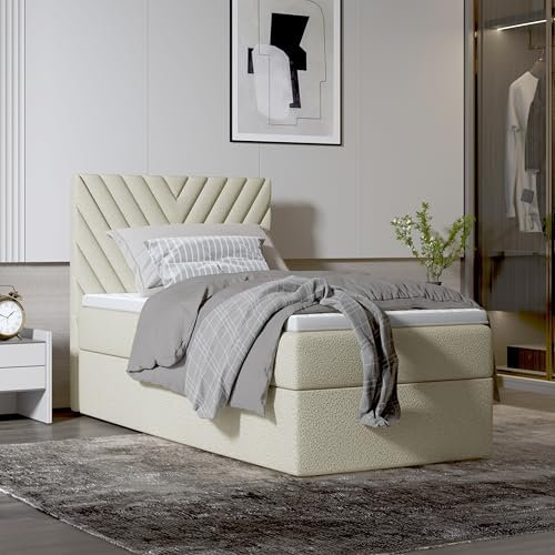 Imebel Boxspringbett 80x200 mit Bettkasten - Bett mit Matratze und Bettkästen - Schlafzimmerbett mit Topper - Bequemes und Elegantes für das Schlafzimmer