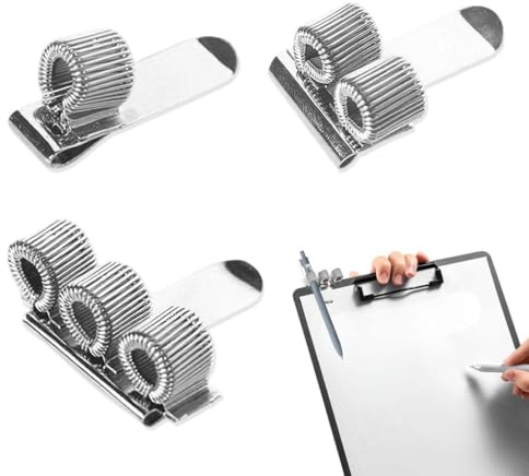 GHPKOTW 3 Stifthalter, Dreilöcher-Stifthalter Aus Metall, Edelstahl Stifthalter, Stifthalter An Der Tasche, Verstellbarer Federring, Für Büro, Laptop, Krankenschwester, Arzt