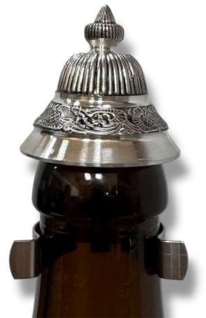 Bayerischer Bierflaschenverschluss, Traditioneller Zinndeckel Spitz, Antik-Silber
