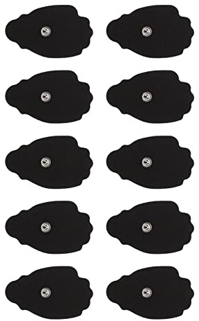 Ciieeo 10 Stück Schwarze Massage Elektroden Pads mit Stoffrücken Kompatibel mit 3,5mm Druckknopf Steckern Sicher für Hauttypen für Schmerztherapie und Physiotherapie