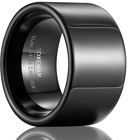 SOXEMAN Men's Thumb Ring, 14mm Wide Heavy Tungsten Band, Solid Domineering Statement Jewellery, Comfort Fit (US Sizes)