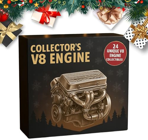 Lpoppcx Weihnachts-Adventskalender Für Das Jahr 2025,2D Acryl In Motorenform, Festliche Dekoration,Auto Motor Weihnachts Countdown Ornamente | Für Autofans Erwachsene Papa