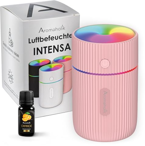 Aromatherapie-Luftbefeuchter - Duftdiffusor für Ätherische Öle, Aromadiffusor, Kleiner Diffuser für Zuhause Büro Yoga Duftöldiffusoren Rosa, BPA Free, Intensa