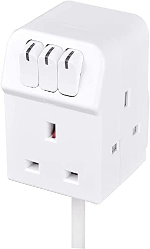 3 Socket 2 Metre 13A Compact Individually Switched Extension Lead