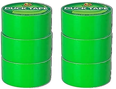 Duck Nastro a tinta unita, verde fluo, 48 mm x 13,7 m, confezione da 6
