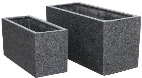 Primrose Poly-Terrazzo Trough Planter Black Large 185 Litre 50cm x 100cm (19.7in x 39.4in)