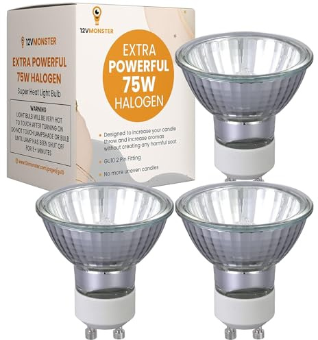 GU10 Halogen Spot Flood Light Bulb Direct Replacements for GU10 Fittings & Sockets 240V Twist and Lock 3000H Lifetime, Dimmable for Home, Office, Restaurants, 3000K Warm White, 50 Watts (Pack of 10)