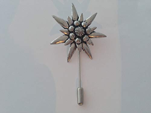 C1 groß Edelweiß Englischer Zinn Motiv auf Eine Krawatte Selfie Pin Mütze Schal Halsband Mantel