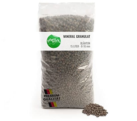 Pflanzwerk® Pflanzkübel Pflanzton Mineral Granulat 15l *MINERALISCHER BLÄHTON* *8/16 KÖRNUNG* *PERFEKTE Drainage* *QUALITÄTSWARE*