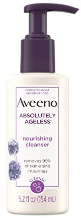 Aveeno Absolutely Ageless Nourishing Daily Facial Cleanser with Antioxidant-Rich Blackberry Extract, Non-Comedogenic Face Wash from Dermatologist-Recommended Brand, 5.2 fl. oz