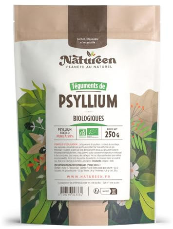 Psyllium Bio Blond 250 gr - (Téguments) - 99% de pureté - Riche en Fibre