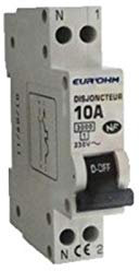 EUR'OHM - DISJONCTEUR 1P+N 10A NF,CX VIS HAUT/BAS 3KA EUR'OHM 20010 - EUR-20010