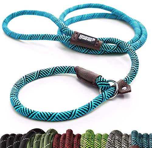 Friends Forever Extremely Durable Dog Rope Leash, Premium Quality Mountain Climbing Rope Lead, Strong, Sturdy Comfortable Leash Supports The Strongest Pulling Large Medium Dogs 6 feet, Blue