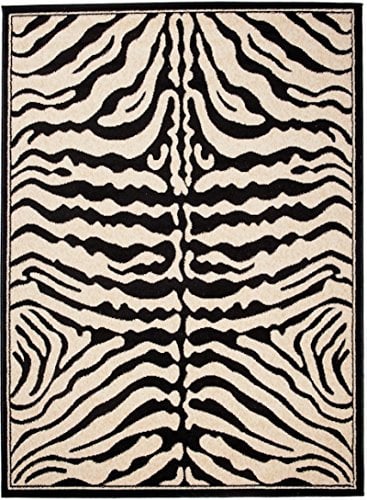 Carpeto Teppich Wohnzimmer 60x100cm Schwarz und Weiß Zebra Weich Kurzflor | Teppich für Schlafzimmer Büro Esszimmer Eingangsbereich Pflegeleicht Tierfreundlich Allergikerfreundlich Synthetisch Modern