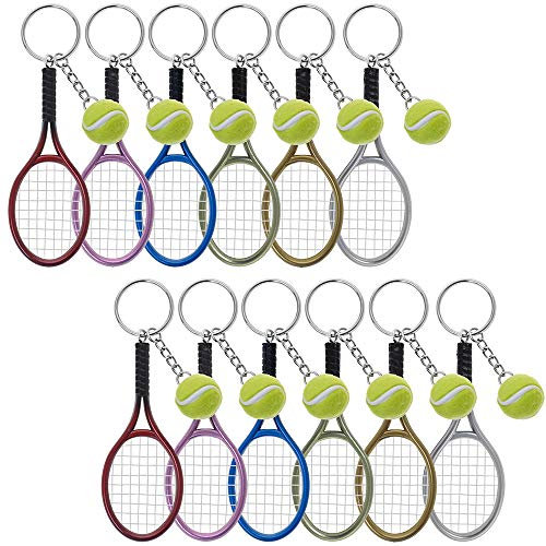 Aspire 24 pièces porte-clés de tennis, porte-clés de raquette de tennis en plastique, prix de carnaval scolaire