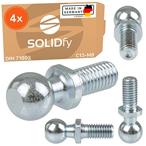 SOLIDfy® - [4x] Boulons à billes C13 M8 DIN 71803 forme C avec goujons filetés galvanisés 13 mm