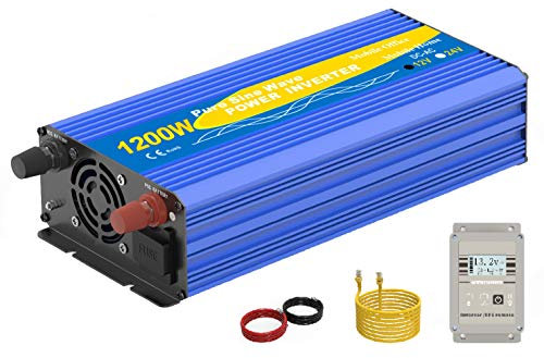 1200W / 2500W Solinba Voltage Converter 12 V to 230 V Pure Sine Wave Inverter Converter with 2 EU Sockets