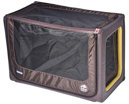 Tami - Hundetransportbox aufblasbar Tragebox Transportbox Hundebox Reisebox Autotransportbox Kofferraumbox Gitterbox Käfig Hund Box Dogbox Inflatable inkl. Dog-Vital Bio-Hundekeks (Backseat M)