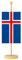Vispronet® Tischbanner Island Nationalfahne Set ✓ Fahne & Ständer ✓ Kordel-Rand
