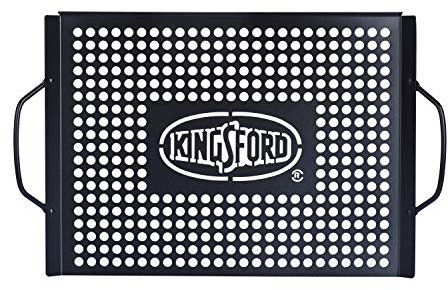 Kingsford Robuste Antihaft-Grill-Topper | antihaftbeschichtete, rostbeständige Grillpfanne mit Griffen | einfach zu bedienendes BBQ Grillzubehör aus robustem Karbonstahl Grillzubehör