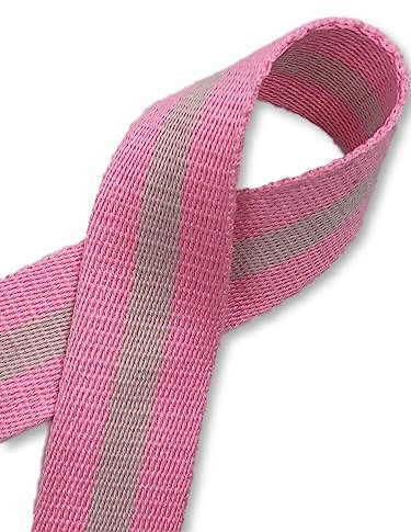Gurtband 40mm Baumwolle Taschengurt Streifen 9 Farben (Rosa)