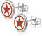 BlackAmazement 2er Set 316L Edelstahl Ohrstecker Ohrringe Stern Star Rebell Punk rot silber Damen Herren (Rot)