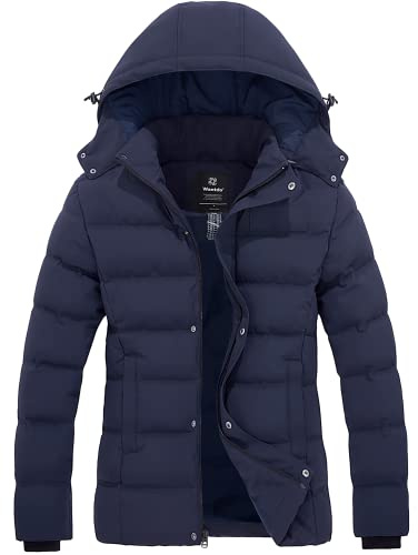 Wantdo veste d'hiver pour femme manteau court chaud épais veste matelassée coupe-vent hiver doudoune avec capuche amovible manteau rembourré