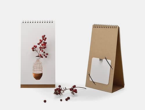PLAYABLE ART Flip Vase – Tischvase im Notizbuch-Stil für Blumen und Kunst – Veränderung durch 7 einzigartige Zeichnungen, die zu Ihrer Stimmung passen – entworfen von Spextrum® (Goldvasen)