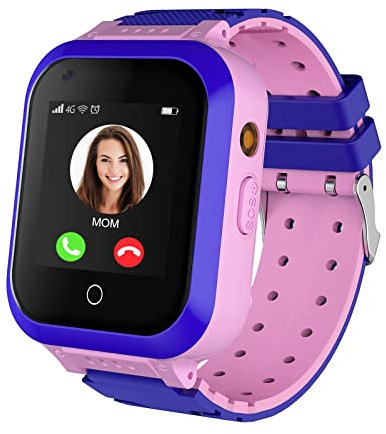 4G-Smartwatch für Kinder 3-14 Jahre - IP67 Wasserdicht, WLAN, GPS-Tracker, Videoanruf, SOS - Geburtstagsgeschenk für Mädchen und Jungen, Pink