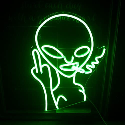 Logotipo de neon alienígena verde logotipo de neón alienígena para decoración de paredes logotipo de neón alienígena para bares, salas de juegos, dormitorios, decoración del hogar, Halloween