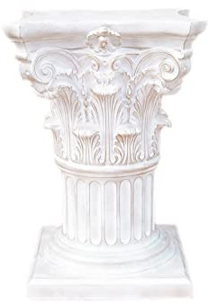 Kunibert Säule Blumensäule Dekosäule Podest Sockel Höhe 72cm Breite 52 x52cm weiß mit Gold