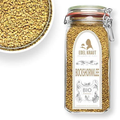 Bockshornklee Samen Saat BIO 1000g im GLAS | EDEL KRAUT - 100% naturrein - Premium Gewürze & Gewürzmischungen - frei von jeglichen Zusatzstoffen - kontrolliert biologischer Anbau