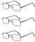 OuShiun Blaulichtfilter Lesebrille Herren Computer Brillen Anti Rays 3er-Pack Metall Rahmen für Männer Leser (Schwarz, 2,5)