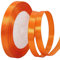 POPOYU Orange Satin Ribbon 10mm for Gift Wrapping,23 Meters Orange Hair Ribbon Cake Bows,Solid Color Fabric Polyester Satin Ribbon for Balloons,Halloween,Autumn,Thanksgiving Birthday Party Decoration