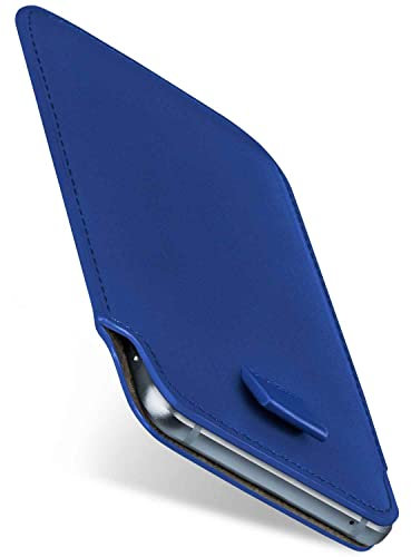 moex Slide Case für iPhone 11 Pro Handytasche zum Einstecken Ultra dünn, Einsteckhülle Holster Hülle PU Leder, Sleeve Etui Handyhülle mit 360 Grad Komplettschutz, Blau