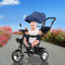 4 in 1 Kinderdreirad Tricycle für Kinder ab 12 Monate bis 5 Jahren mit Abnehmbarer Sonnendach&Schubstange Dreiräder,Jogger, mit Dachfenster, Sicherheitsgurte, Freilaufrad-4 in 1 (dunkelblau)