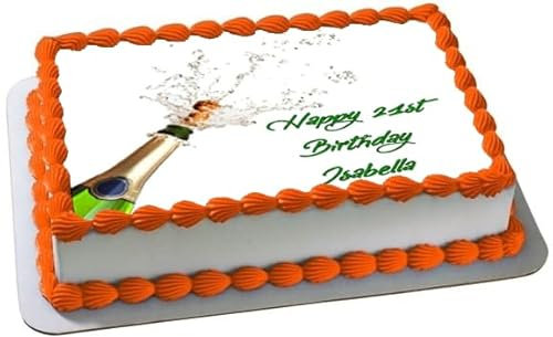 CHAMPAGNE GLASS A4 PREMIUM Edible ICING Cake Topper DECORATION D1