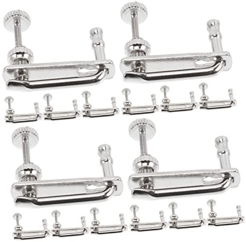Vaguelly 16 Stk Kleine Geige Bratschen-schulterstütze Tuner-einsteller Feinstimmer Geigenstimmer Geigenzubehör Aus Metall Schwarze Geige Stimmgerät Für Bratsche W3 Legierung Viola Violine