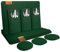 shinfly Tischsets Abwaschbar Platzsets aus Filz 18er Set, Abwischbar Tischsets, Hitzebeständig rutschfest Platzdeckchen mit Untersetzer, BestecksäCken für Küche, Speisetisch, 44x31cm【Dunkelgrün】